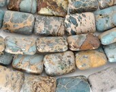 14x18MM AQUA TERRA JASPER-Puffed Rectangle Beads-16 Inch Strand