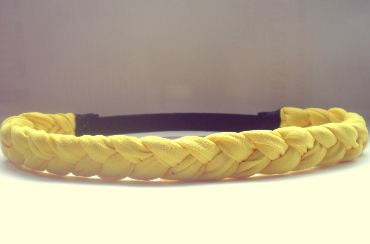 Thick Bright Yellow Braided Headband Hippie Headband Womens Hair Accessories Elastic Headband