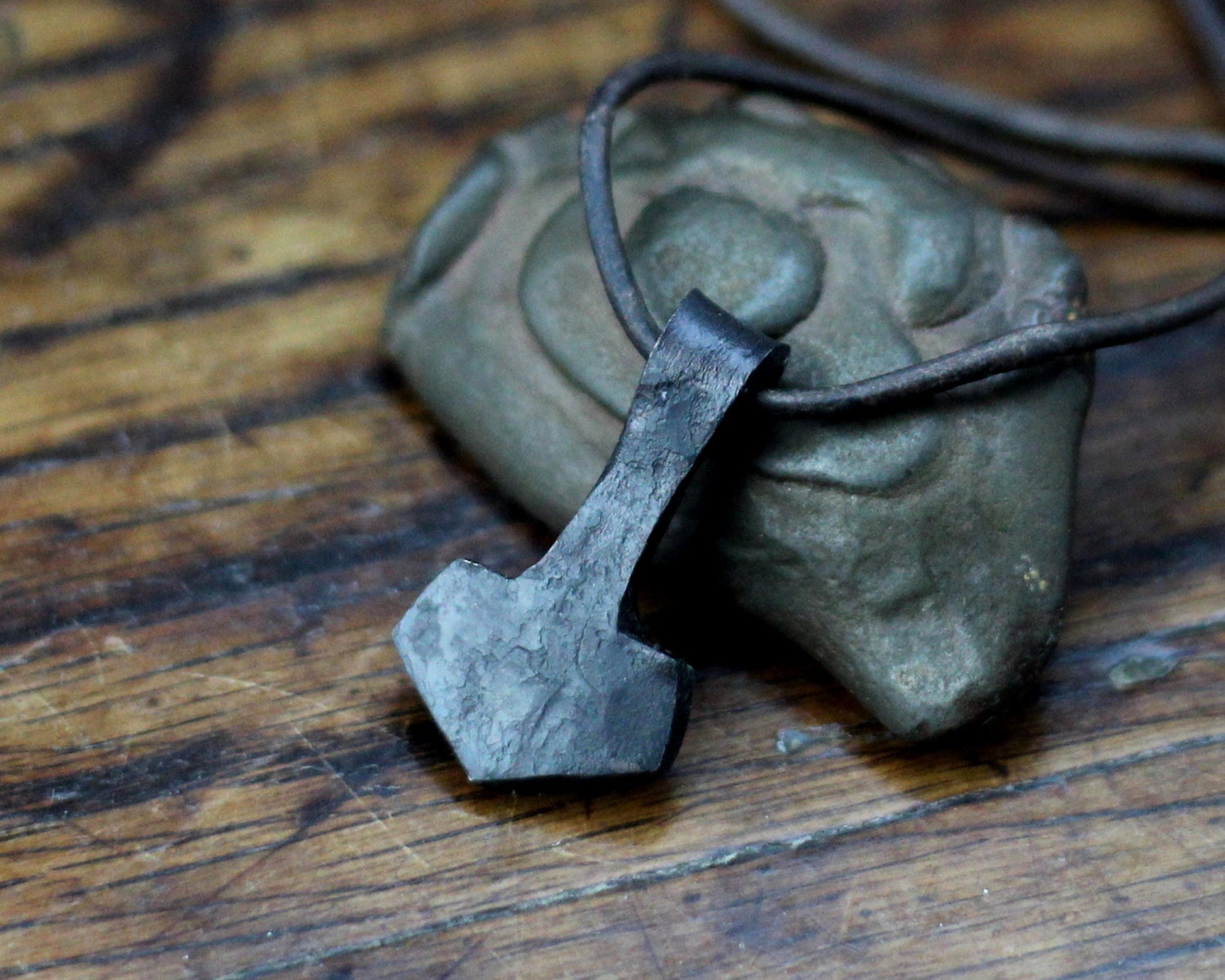 Small Iron Thors Hammer, a hand forged Mjolnir Pendant