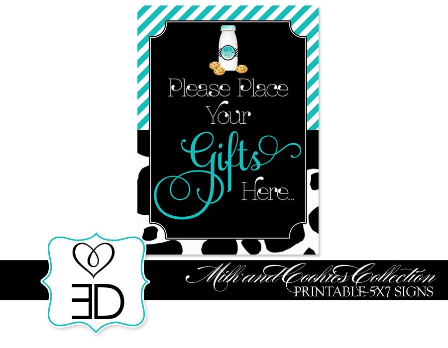 Milk and Cookies Collection - FOUR Printable 5X7 Party Signs Il_170x135