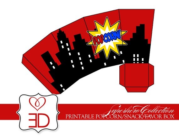 Superhero Collection - 5 Printable Favor Boxes Il_570xn