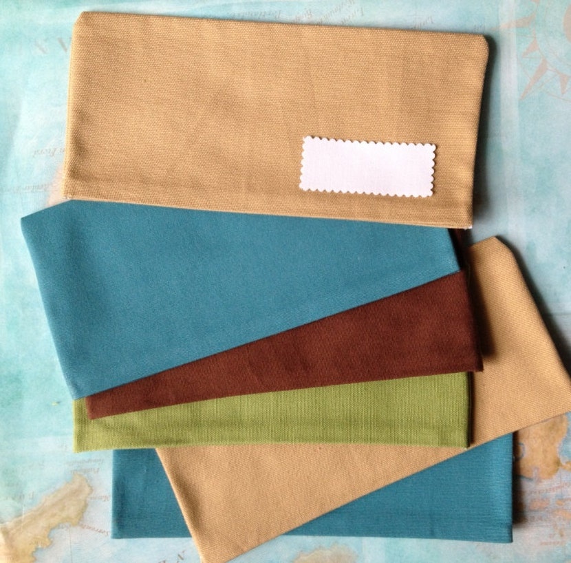 Ready To Ship RTS // SIX Solid Fabric Cash Envelopes for Paper Currency