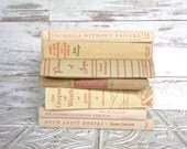 Tan Books Instant Library Collection Decorative Vintage Book Bundle Photography Props Beige French Country Neutral