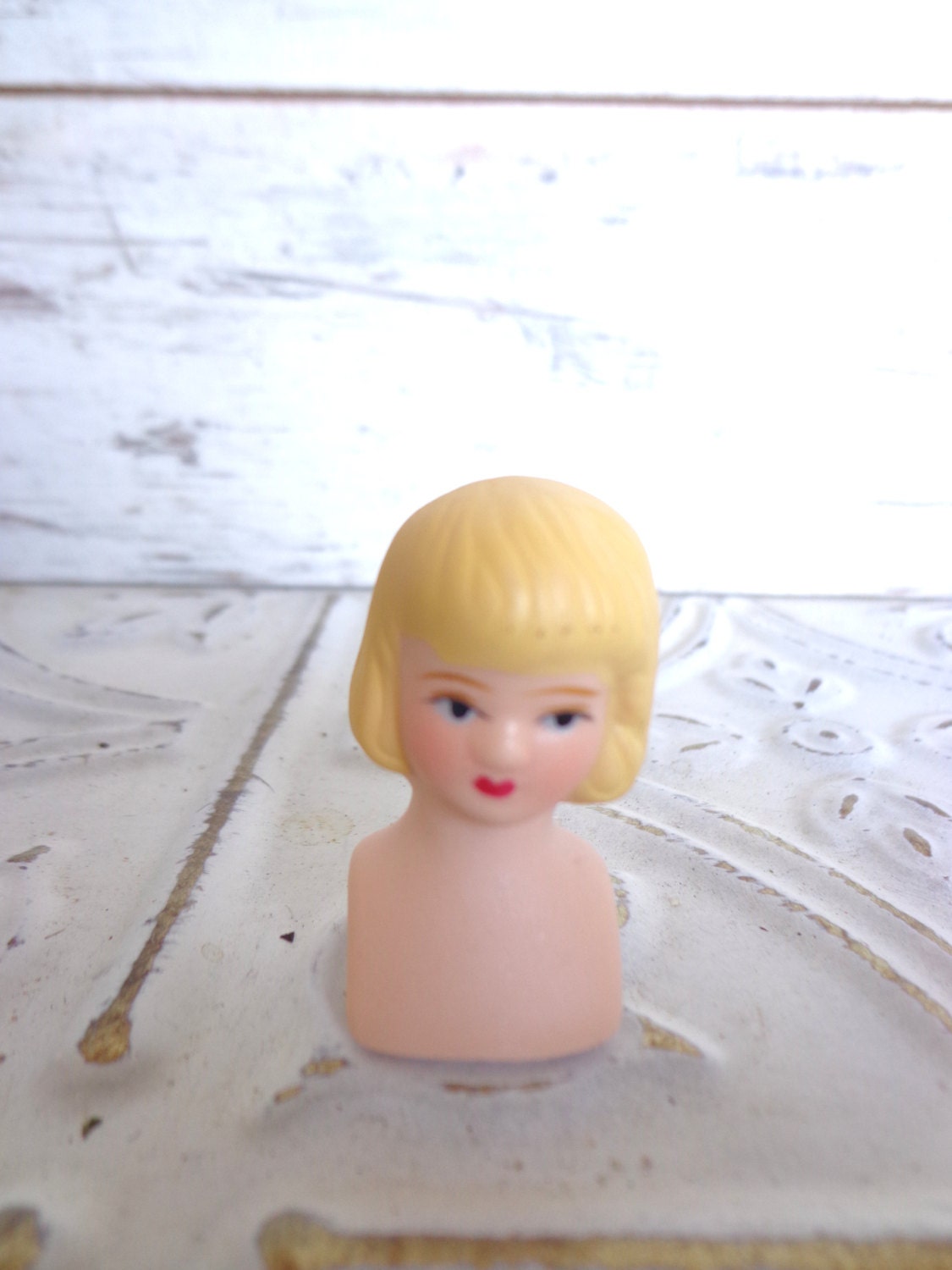Vintage Porcelain Doll Head 1 3/4 Inch Fibre Craft 44mm Decorative Use Only Craft Doll Making Made in China