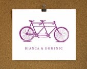 Vintage Tandem Bicycle - Personalised Art Print - Medium Size