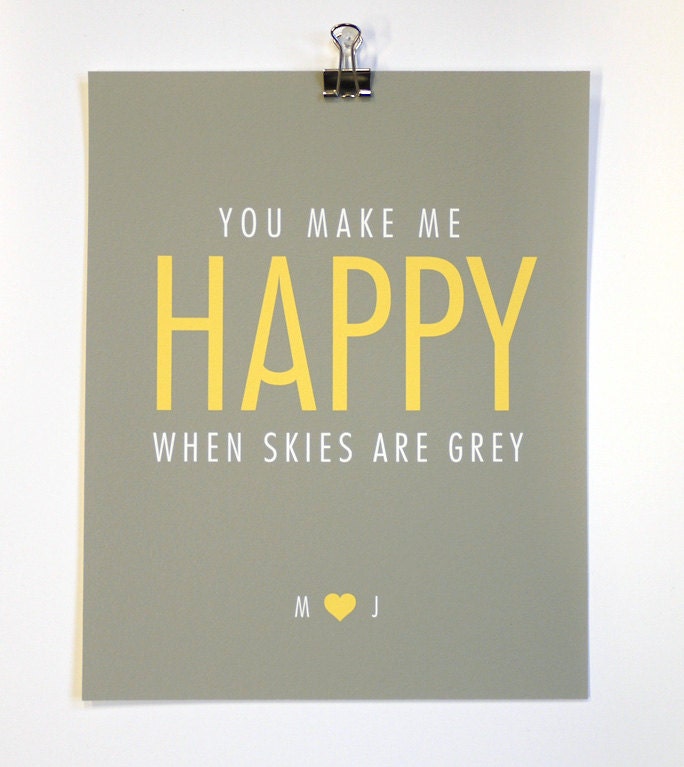 You Make Me Happy - Personalised Art Print - Medium Size