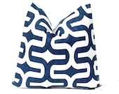 Decorative Throw Pillow Covers Home Decor Cushion Covers 20 x 20 Inches - Premier Navy Blue on White Slub Embrace by Premier Prints