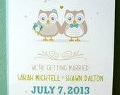 Owl Couple Wedding Save the Date, Wedding Invitations, Shower Invitations