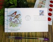 Correspondence Journal w/ Rose Breasted Grosbeak First Day Cover Envelope