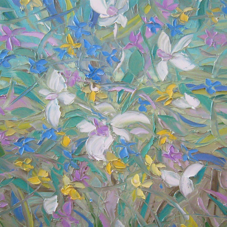 Savage Garden FREE SHIPPING Original Oil Painting on Canvas Palette Knife - by SOLOMOON - gallery fine art ready to hang impasto