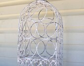Shabby Chic Chippy White Metal Wine Holder