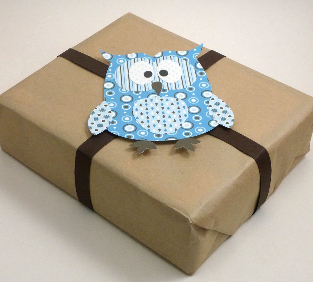Paper Owl Printable - Blue Layered Papercraft Embellishment