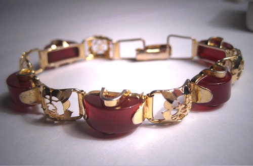 Vintage Carnelian Bracelet Chinese Vintage Art Deco