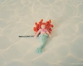 Amigurumi Mermaid // Hair Pin // Assorted Hair Colors // Micro Crochet