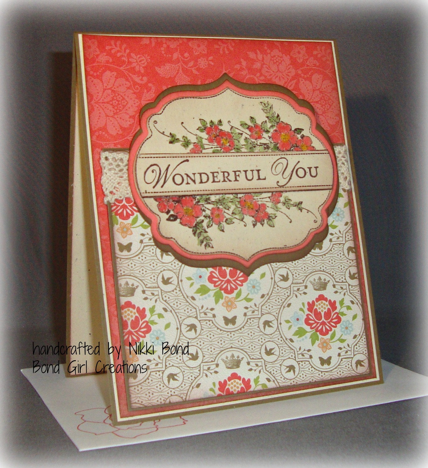 Wonderful You -- Thank you -- Thinking of You -- Handmade Card