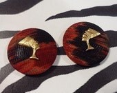 Nefertiti Abstract Button Earrings Post