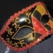 Harlequin Mask in Black, Red and Gold