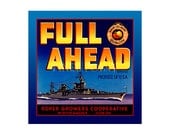 Small Journal - Full Ahead Produce- Fruit Crate Art Print Cover
