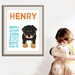 Personalized children art for boys. Baby boy nursery art. Baby nursery wall art. Kids wall art. Boy name art. 16X20 Dog print by WallFry