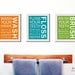 Bathroom decor. Kids Bathroom rules. Bathroom prints bathroom art. Typography. Set of 3 8x10 prints by WallFry