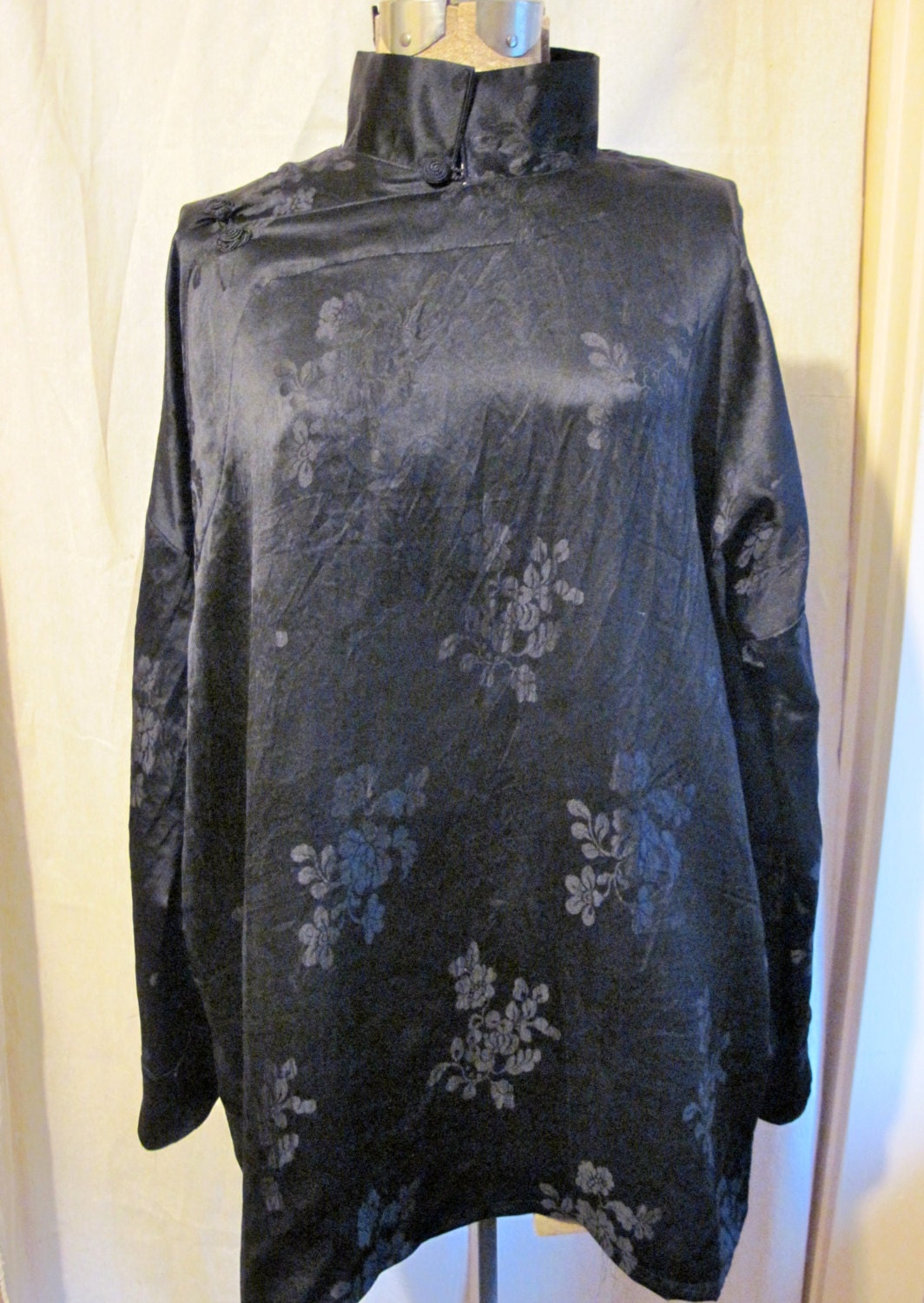 Damask Silk Chinese Tunic Large Size
