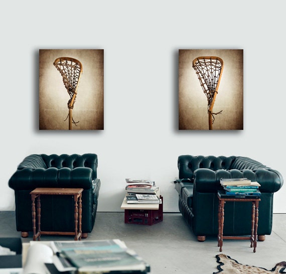Set of two Vintage Lacrosse Sticks PHOTO prints , Decorating Ideas
