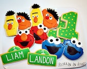 Sesame Street, Sesame Street Cookies, Bert, Ernie, Elmo,  Cookie Monster Cookies - 12 Favors