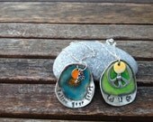 Running necklace custom design enameled with added charms