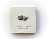 One of a kind Personalized  -  genuine Heart shaped Beach stones rocks