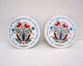 Spring Flowers Folk Art Trivet or Wall Hanging - Mid Century Kitchen - Danish Scandinavian Design by Berggren