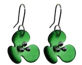 Jagermeister Green Recycled Glass Earrings.