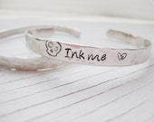 Ink me tattoo hammered hand stamped silver cuff