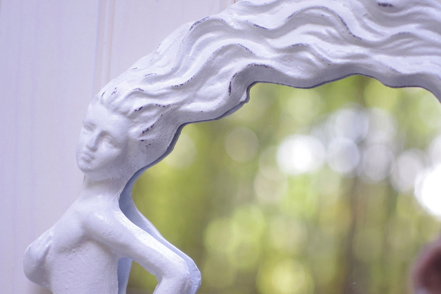 Beach Cottage Decor Cast Iron Round Mermaid Mirror - PICK YOUR COLOR