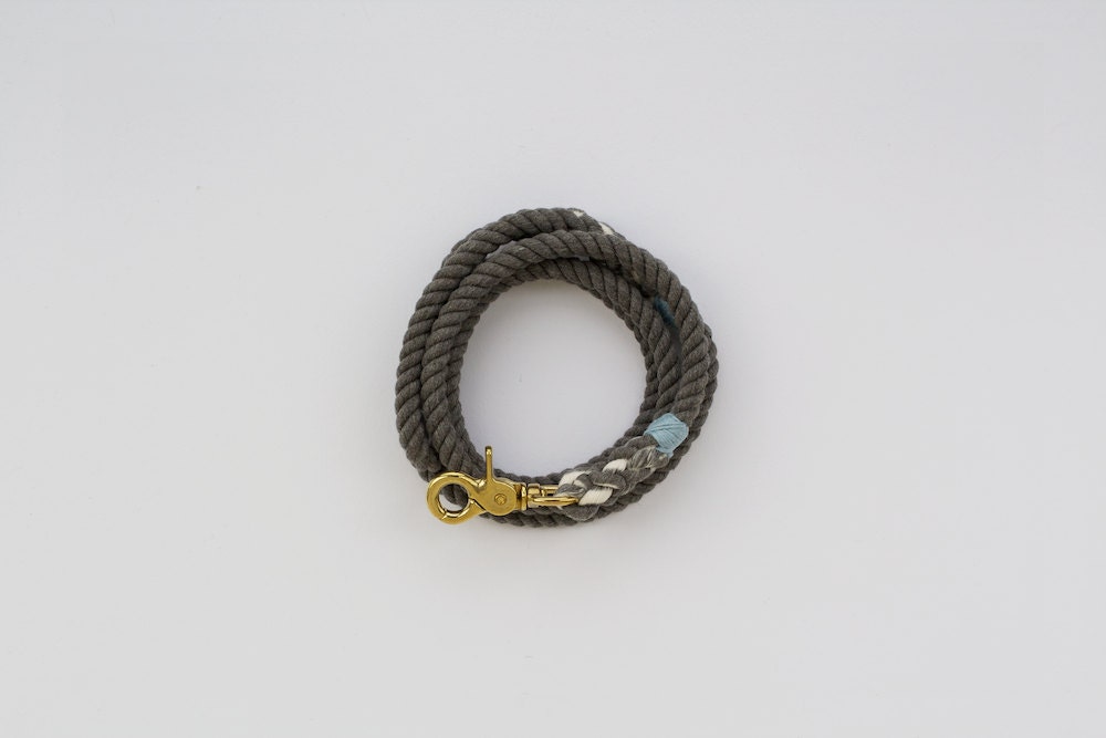 Cotton Rope Dog Leash: Smoke, Medium