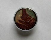 Enameled Custom Cabinet Knobs/ Ferns / Enameled Copper Drawer Pulls