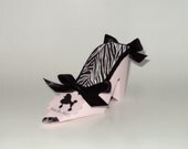 Paper Shoe Paris Poodle Ooh-La-La High Heel Paper Shoe Gift Box Favor Box