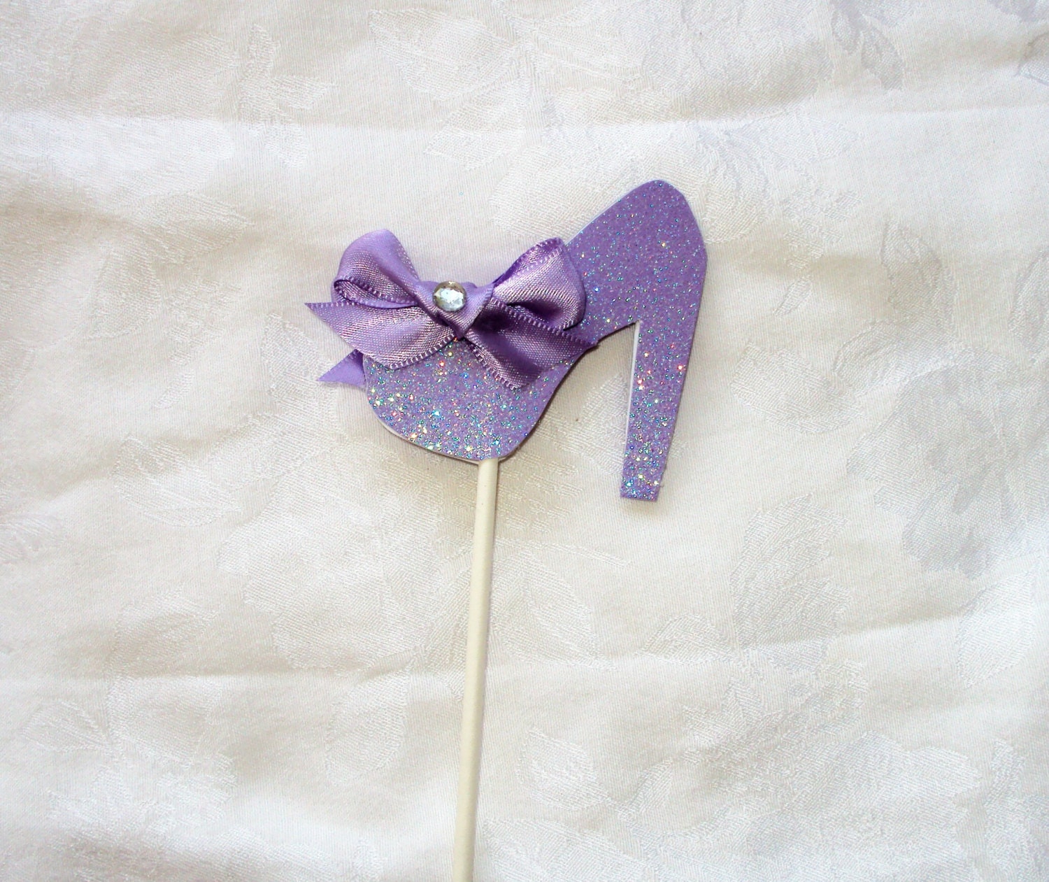 Lavender Glitter High Heel Shoe Cupcake Topper Original Design Set of 12