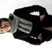 Light Gray Chunky Knit Cowl Scarf with Black Button