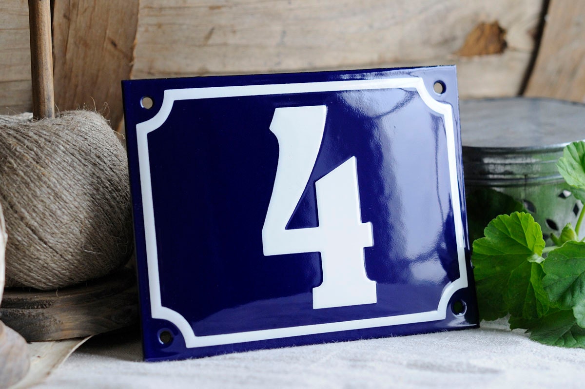 Enamel House Number 4.3" x 5.5"
