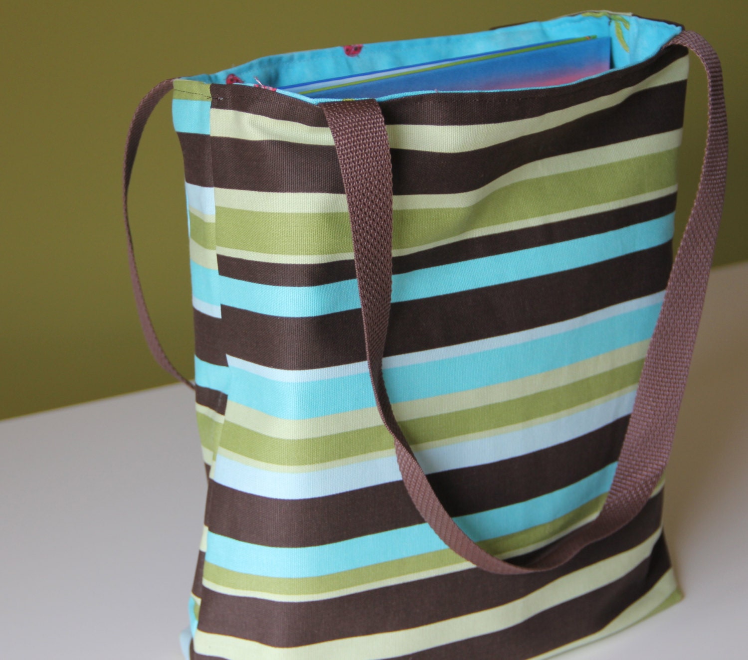 Library Tote Bag- Book Bag- Reversible