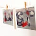 Polaroid art original mixed media. Ink Type Roid. LUST. Set of 2. 