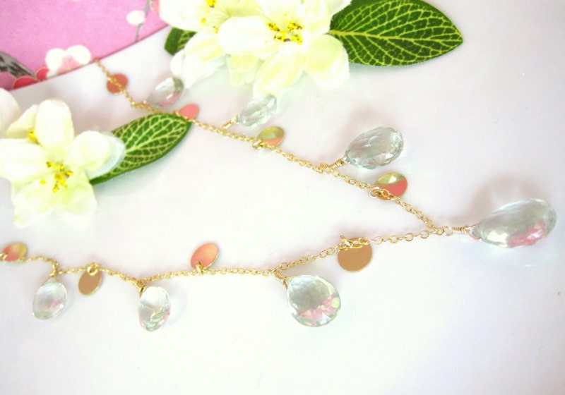 Green amethyst gold coin necklace, green amethyst bellydance necklace, green amethyst arabic necklace