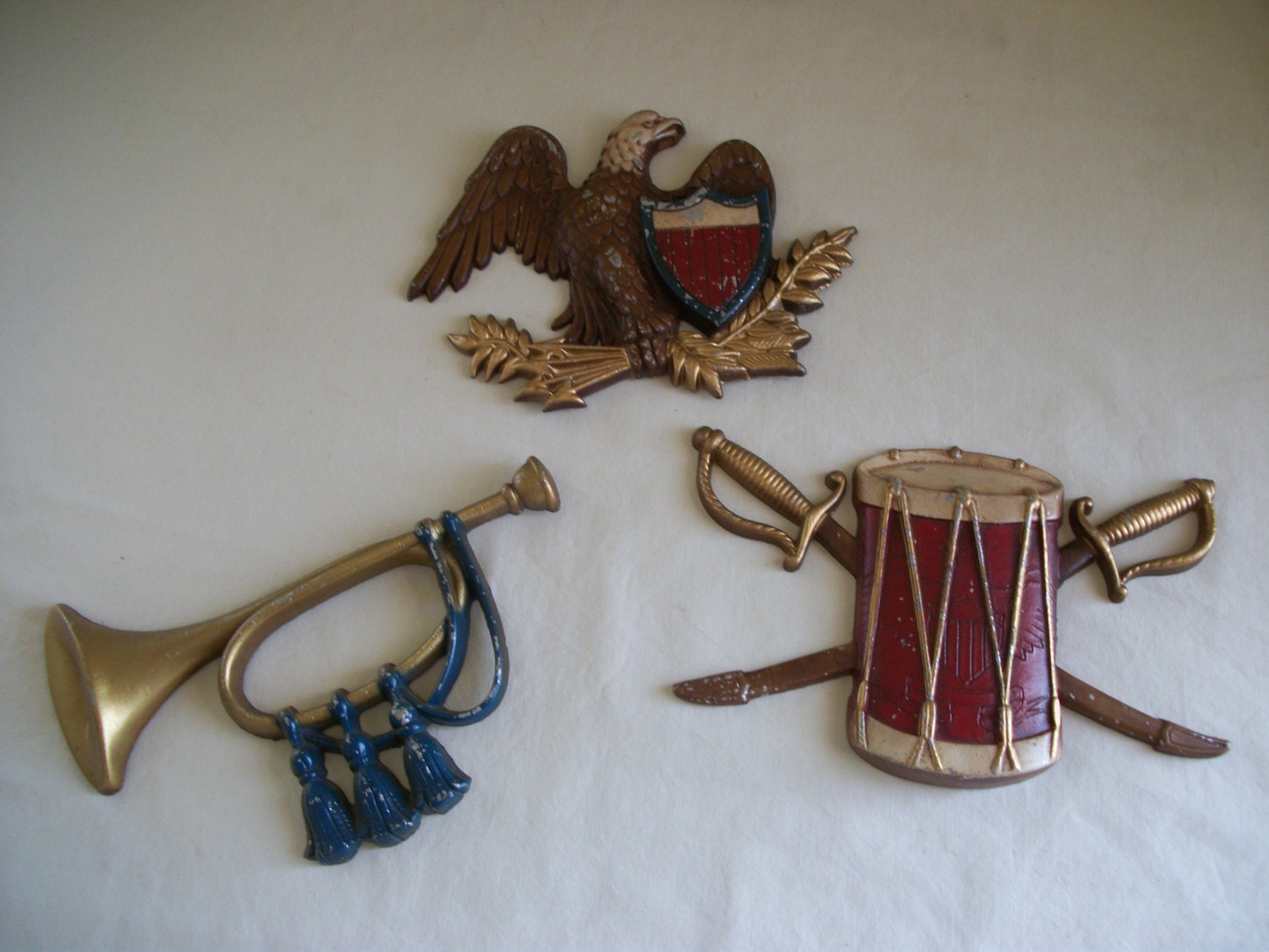 Vintage Set of Cast Metal Wall Hangings