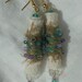 White Turquoise and Lavender Fiber Bead Earrings with Swarovski Crystals