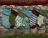 Personalized, Quilted, Handmade Christmas Stocking from the Woodland Collection
