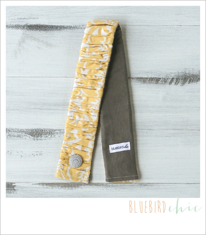 ruched camera strap cover - soft yellow