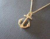 Gold Anchor Necklace