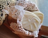 Coconut Lemongrass scented soap in a Cattail and Dragonfly design