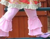 pink knit leggings with double ruffles sizes 12m - 8 girls