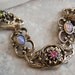 Opalescent Glass Rhinestone Sarah Coventry Bracelet Vintage Estate